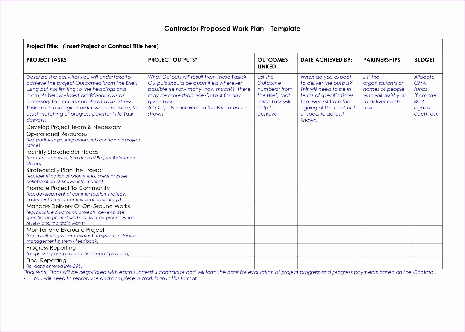 Project Work Plan Template New 6 Construction Schedule Template Excel Free Download