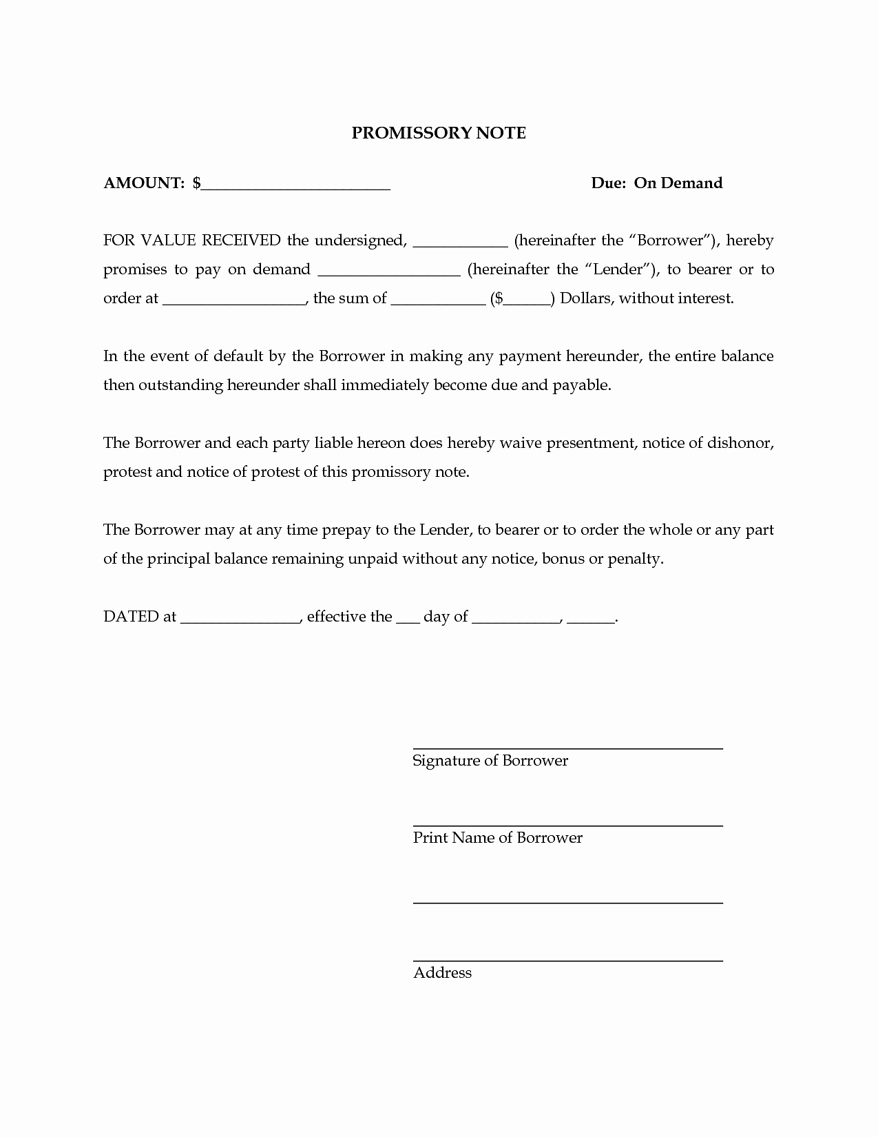 Promissory Note Template California Inspirational Basic Promissory Note Example Mughals