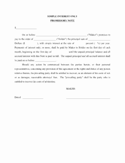 Promissory Note Template Florida Fresh 6 Promissory Note Templates Excel Pdf formats