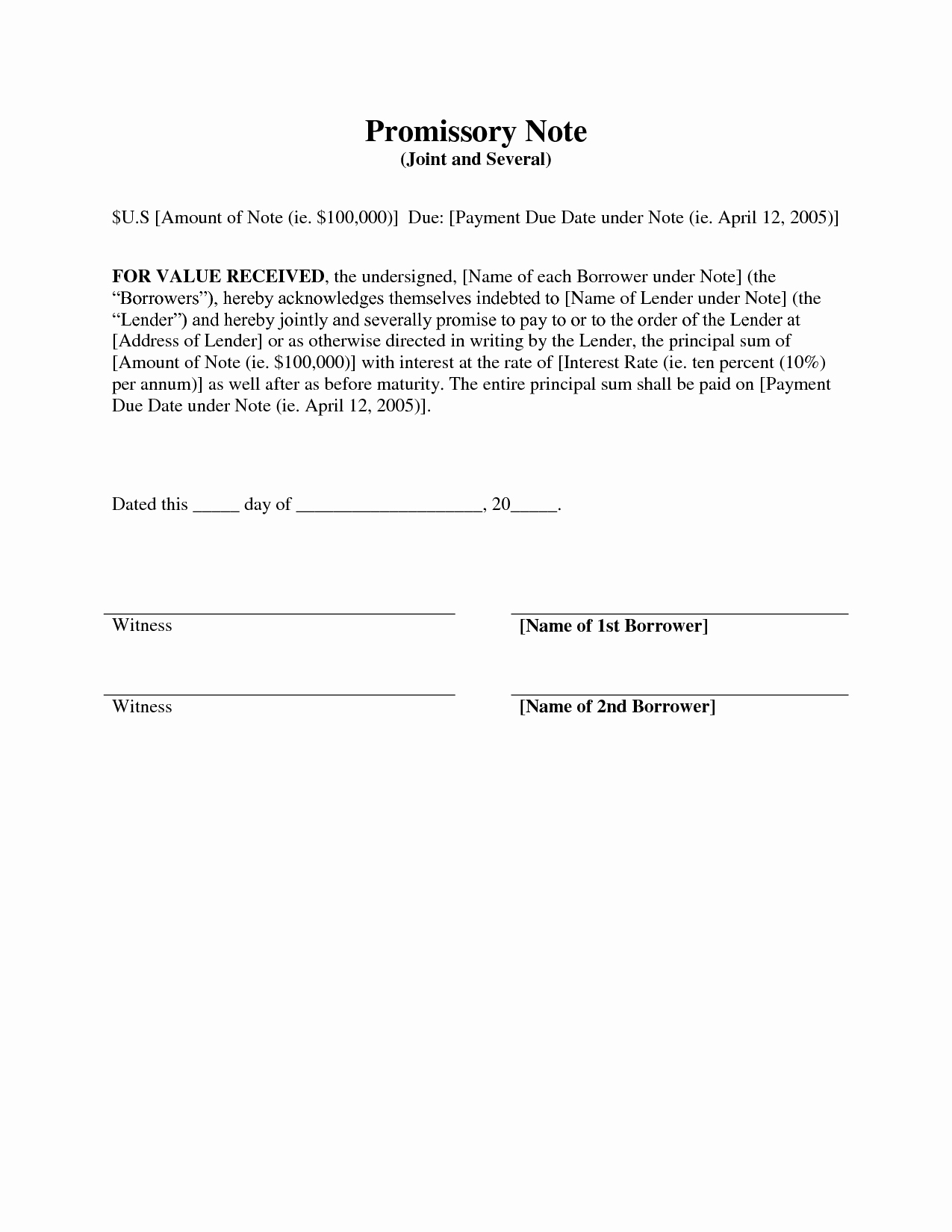 Promissory Note Template Florida Fresh Promissory Note form Example Of Receipt Of Payment