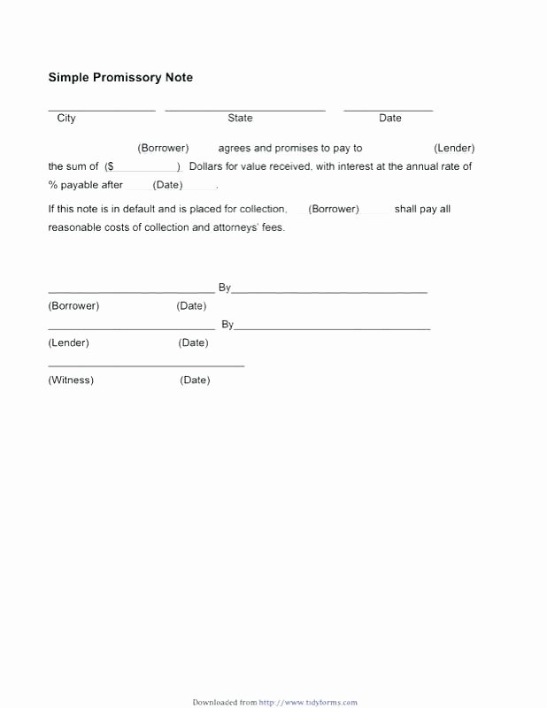Promissory Note Template Florida New Secured Promissory Note Template Lovely Sample Templates