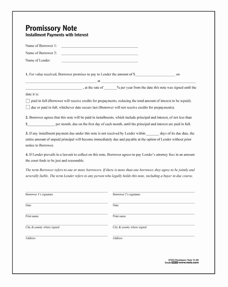 Promissory Note Template Texas New form Promissory Not