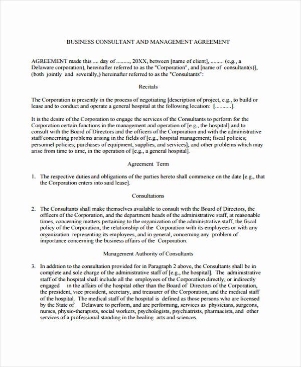 Property Management Agreement Template Fresh 15 Management Agreement Templates Word Pdf