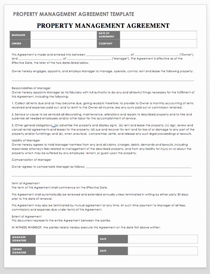 Property Management Contract Template New 18 Free Property Management Templates