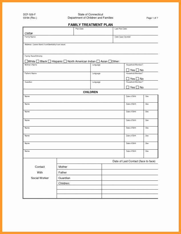 Psychotherapy Treatment Plan Template Awesome 5 6 Treatment Plan Template for Counseling
