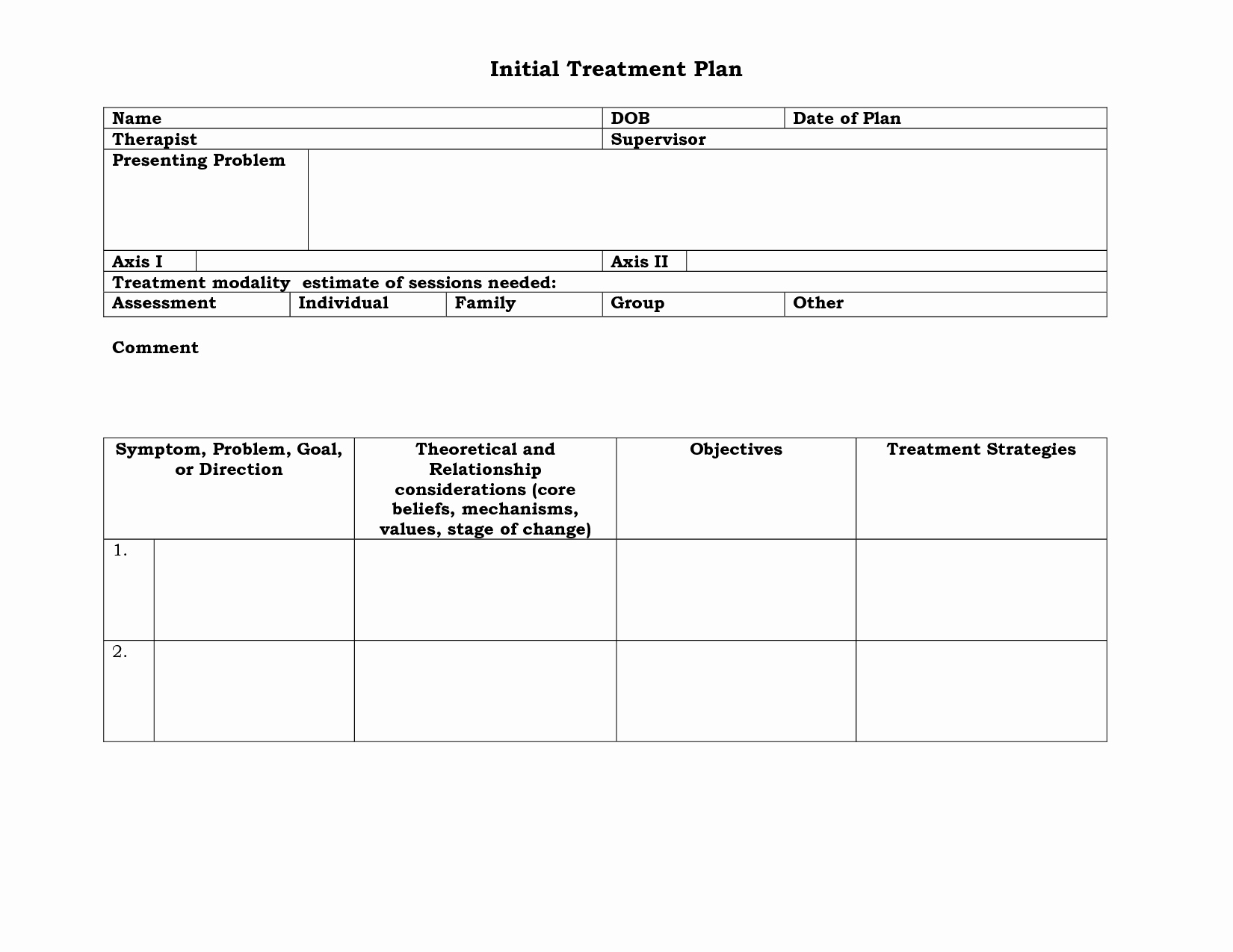 Psychotherapy Treatment Plan Template Lovely Best S Of Individual Health Care Plan Template