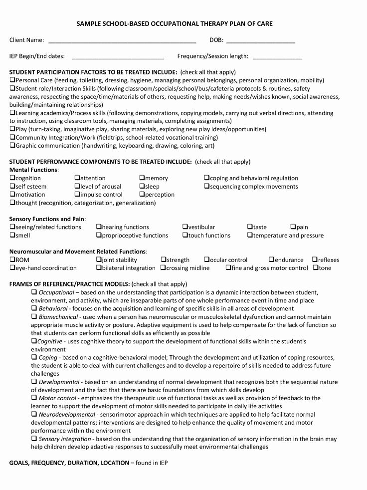 Psychotherapy Treatment Plan Template Luxury therapy Treatment Plan Template