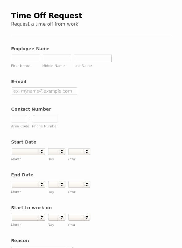 Pto Request form Template Fresh 6 Time F Request forms Word Excel Templates