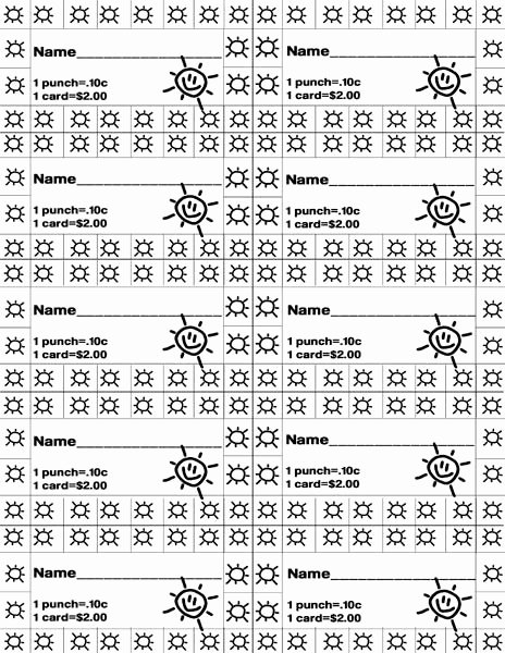 Punch Cards Template Free Fresh Cleaning the House with Kids Punch Cards Chore Chart System