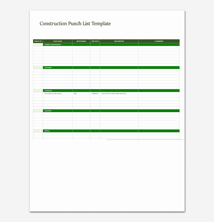 Punch List Template Excel Awesome Punch List Template 14 Word Excel Pdf format