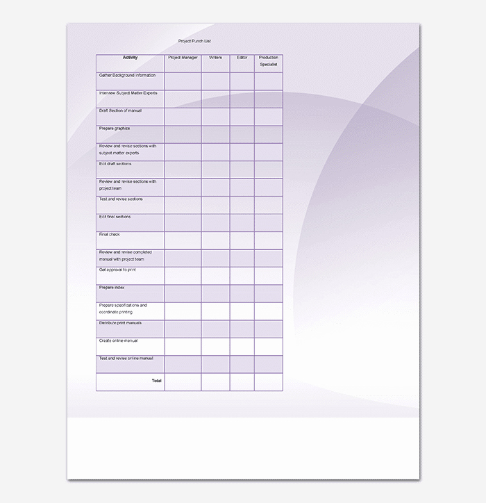 Punch List Template Excel Elegant Punch List Template 14 Word Excel Pdf format