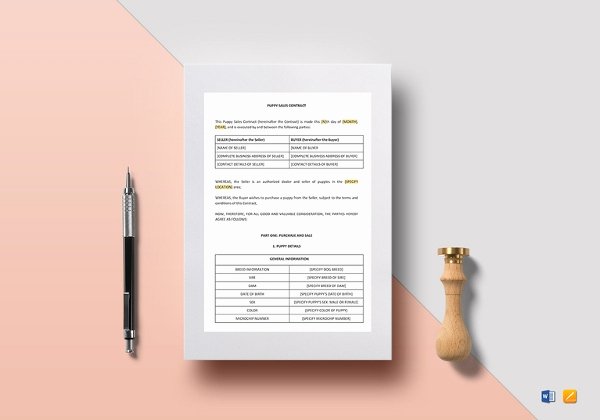 Puppy Sales Contract Template Best Of 28 Contract Templates Free Sample Example format