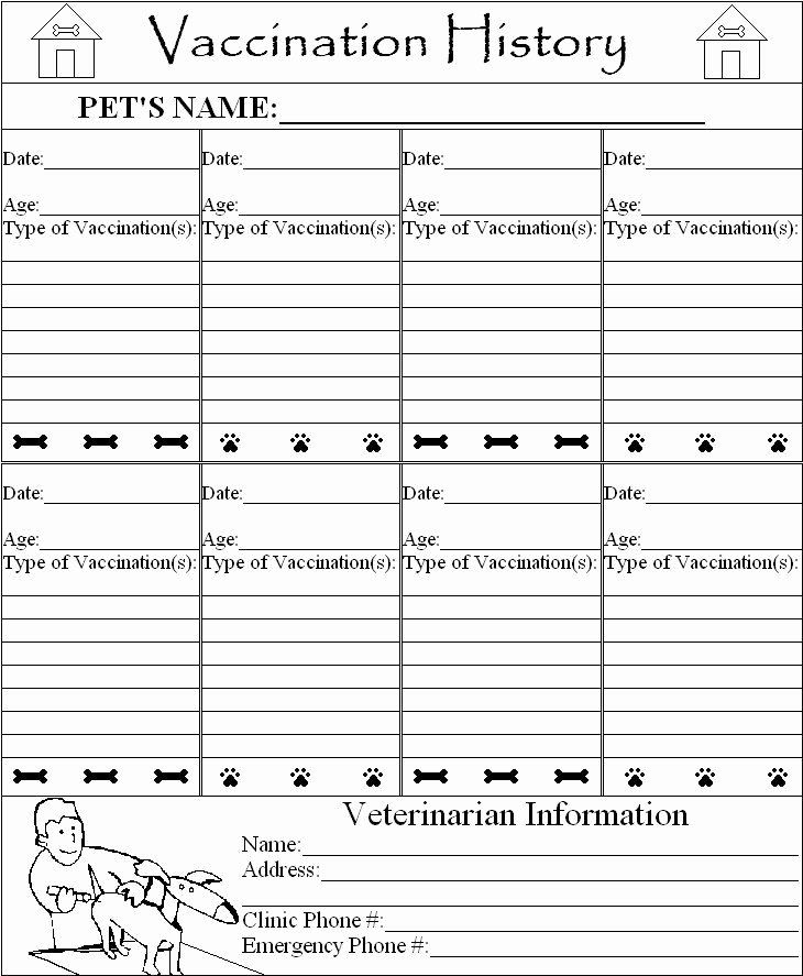 Puppy Shot Record Template Inspirational Dog Vaccination Record Mad Pinterest