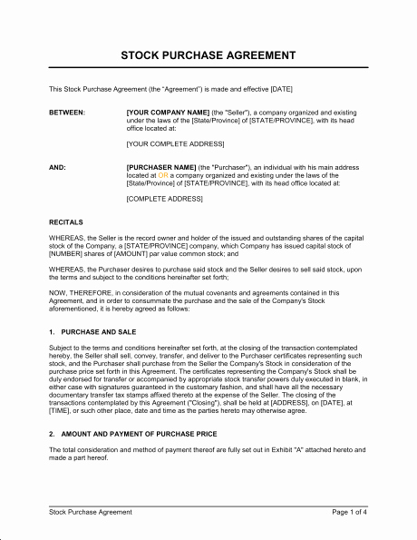 Purchase Agreement Template Word Elegant 5 Purchase Agreement forms – Word Templates