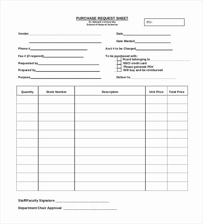 Purchase Request form Template Best Of 53 Purchase order Examples Pdf Doc