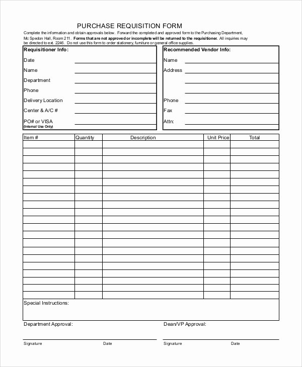 Purchase Request form Template Lovely 10 Requisition form Samples Examples Templates