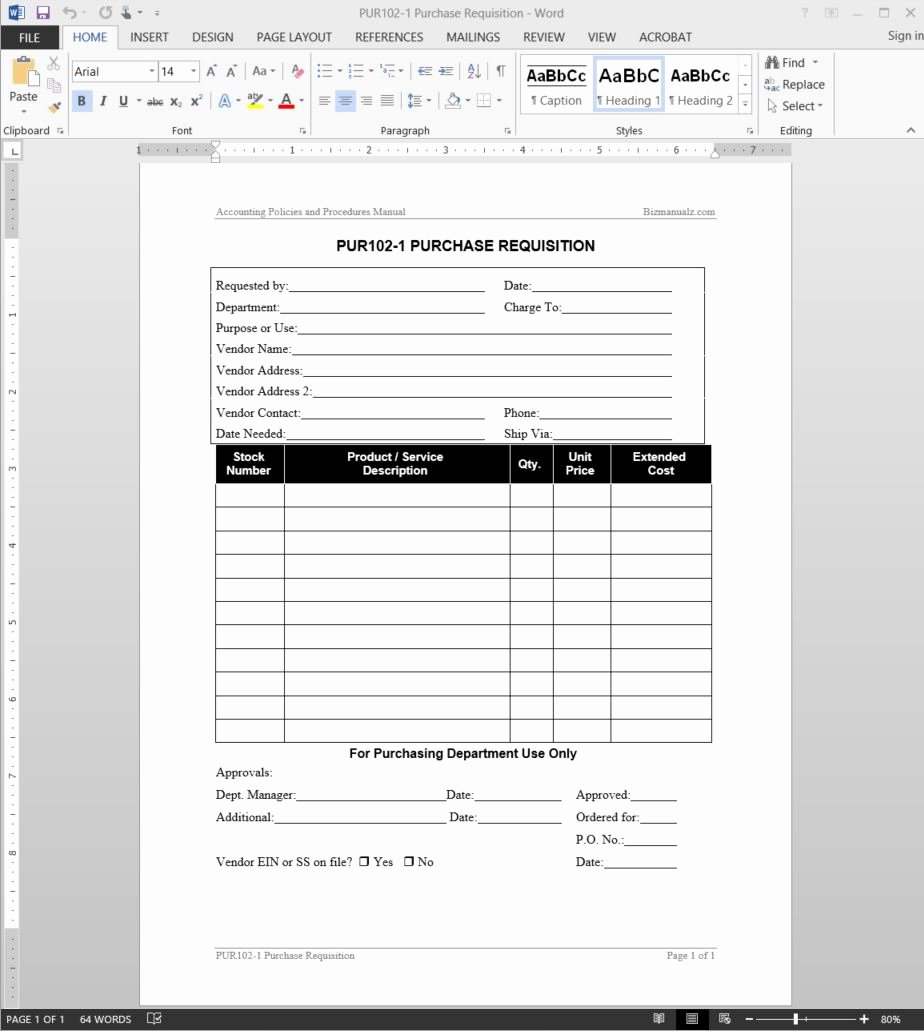 Purchase Requisition form Template Beautiful Purchase Requisition Template