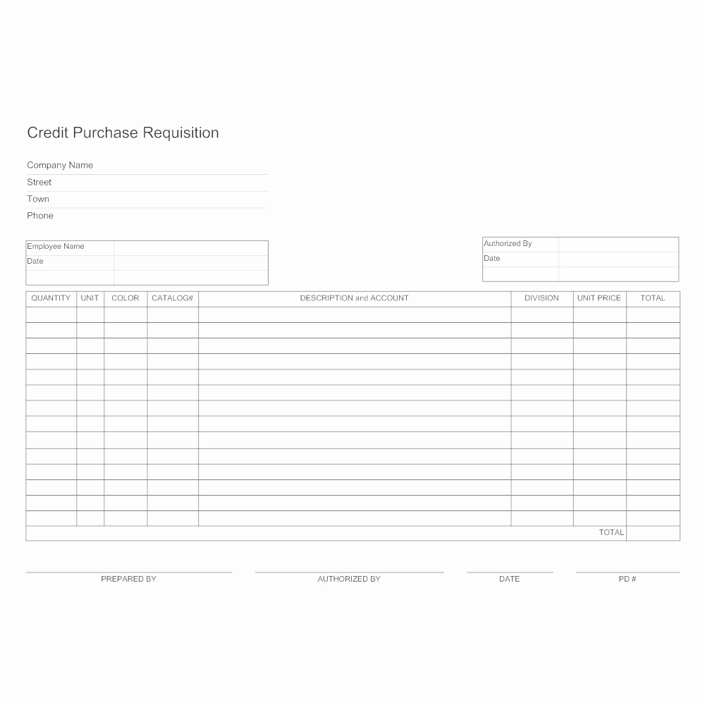 Purchase Requisition form Template Inspirational Credit Purchase Requisition form