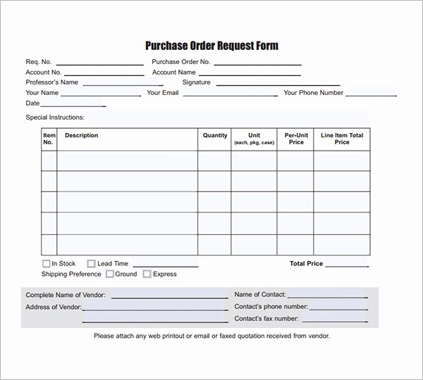 Purchase Requisition form Template Lovely Purchase order Template 18 Download Free Documents In