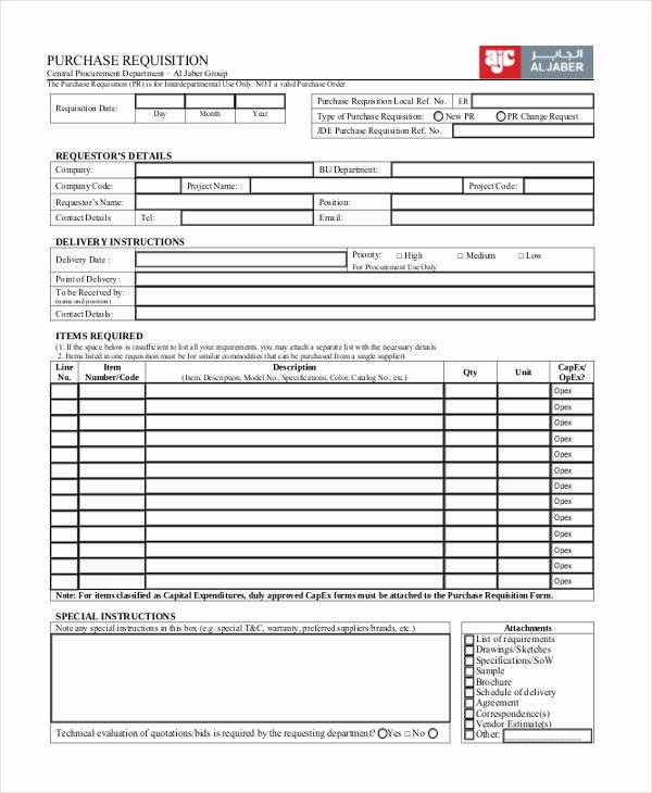 Purchase Requisition forms Template Best Of Sample Purchase Requisition forms 8 Free Documents In
