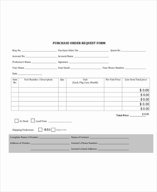 Purchasing Request form Template Awesome 8 Sample Purchase order Request forms