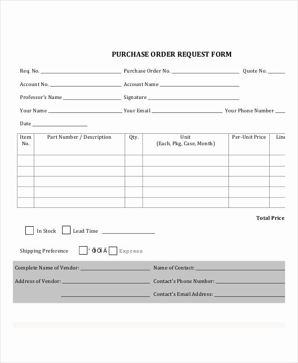 Purchasing Request form Template Luxury Purchase order form 15 Free Word Pdf Documents
