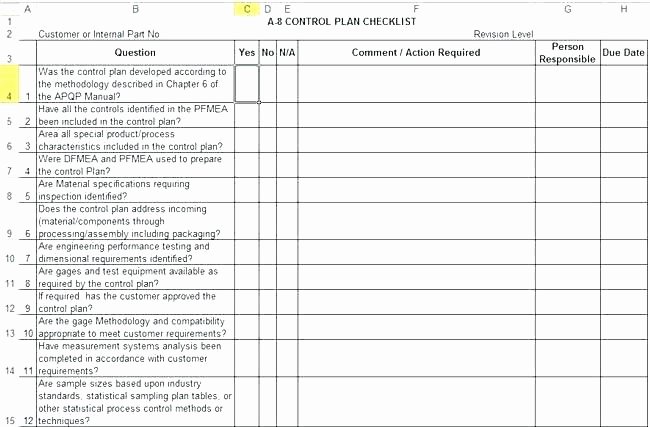 Quality assurance Template Excel Luxury Quality Control Plan Template for Manufacturing