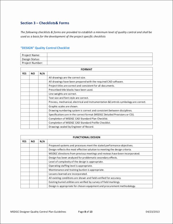 Quality Control Checklist Template Inspirational 16 Quality Checklist Samples &amp; Templates