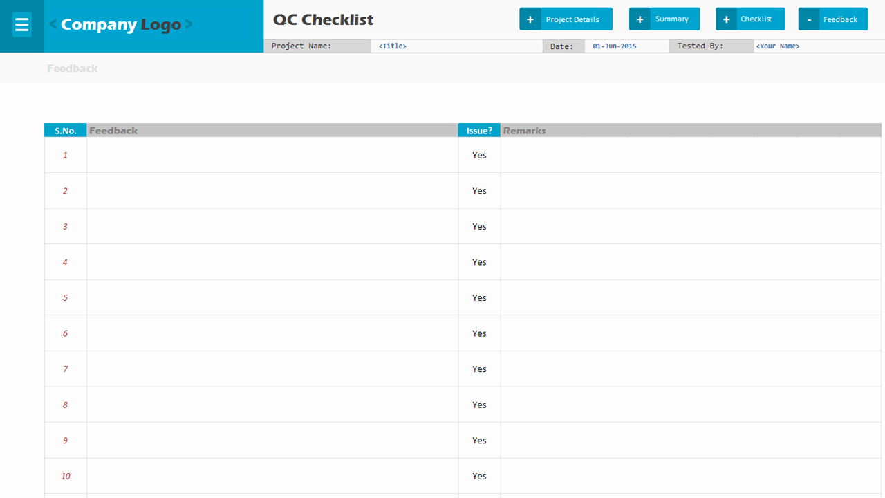 Quality Control Template Excel Best Of Quality Checklist Template Excel