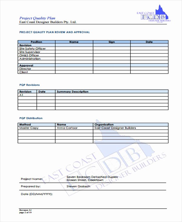 Quality Management Plan Template Luxury 34 Management Plan Templates In Pdf