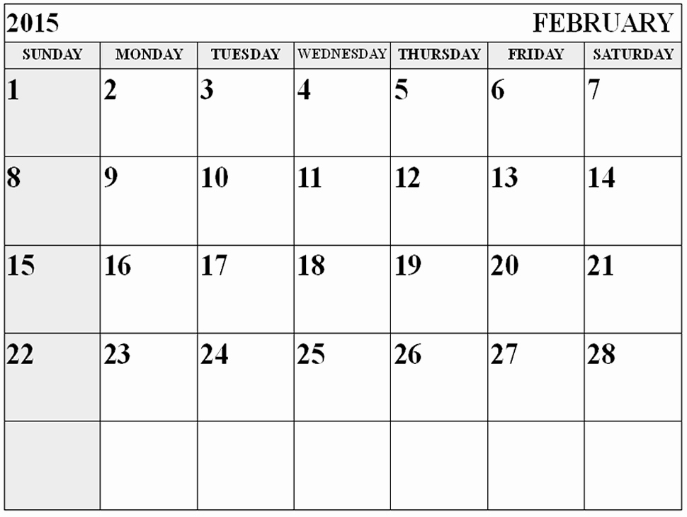 Quarterly Calendar Template 2015 Fresh Monthly Calendar Printable 2015