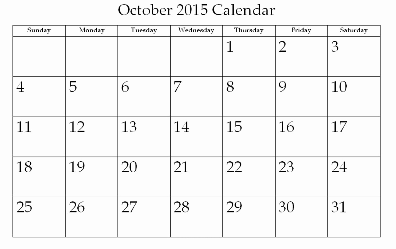Quarterly Calendar Template 2015 Fresh Printable Monthly Calendar Template – 2017 Printable Calendar