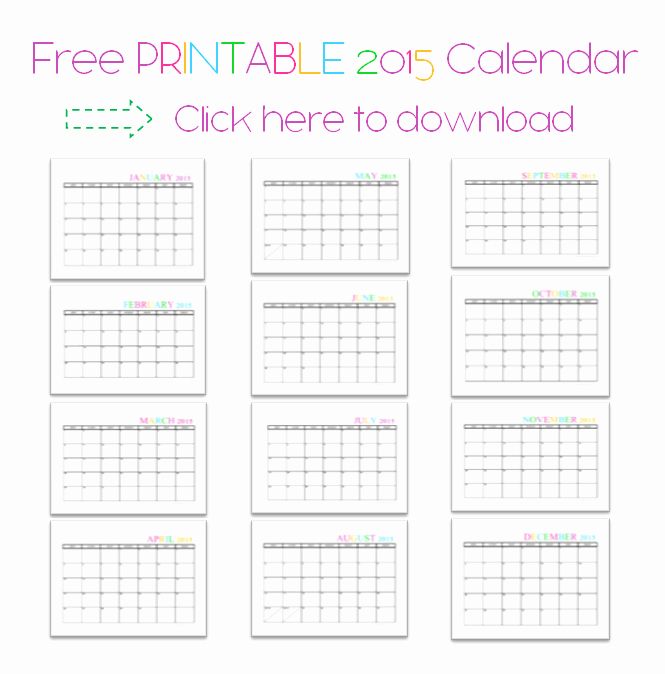 Quarterly Calendar Template 2015 Lovely Free Printable Monthly 2015 Calendar