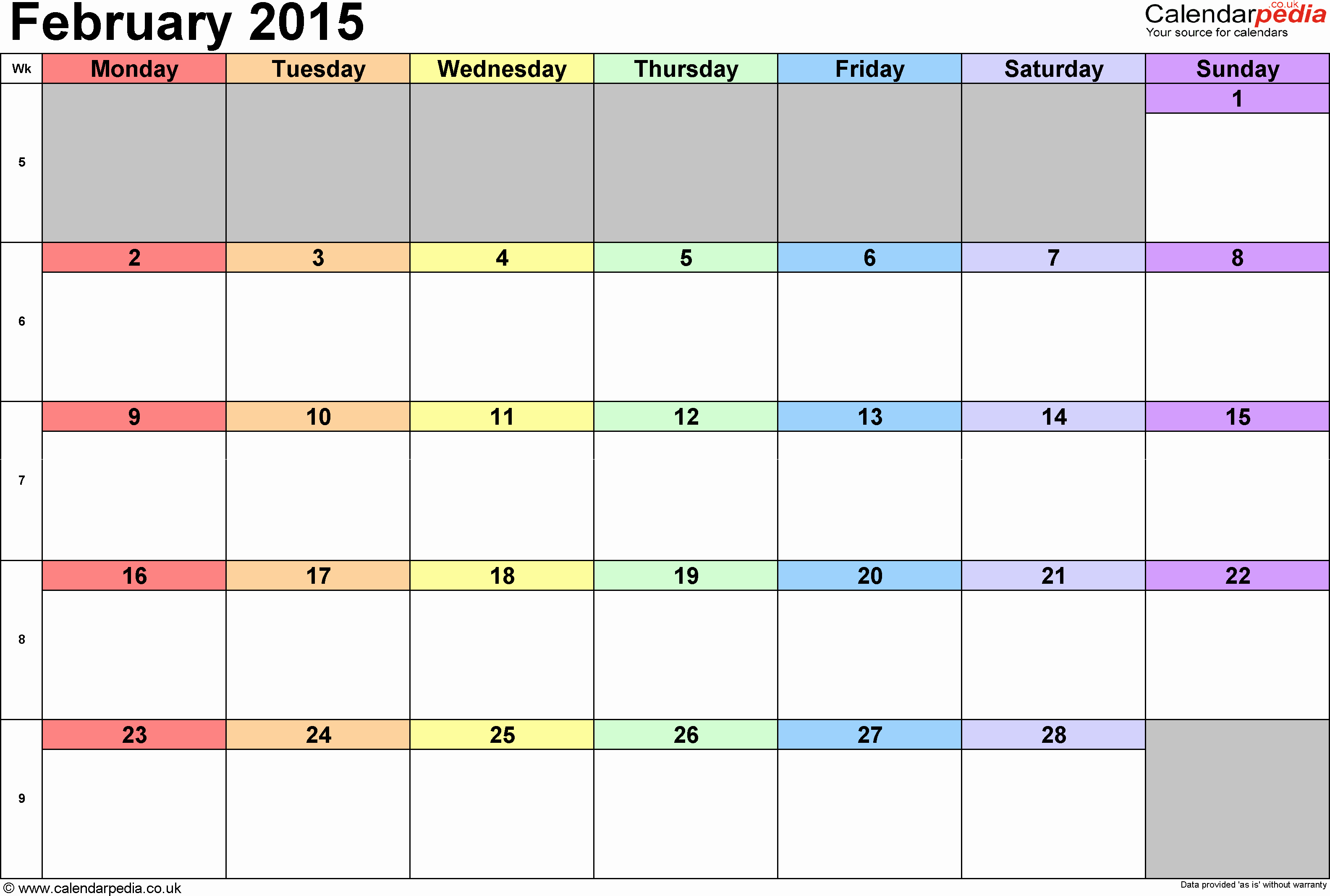 Quarterly Calendar Template 2015 New Monthly Calendar 2015 Template – 2017 Printable Calendar