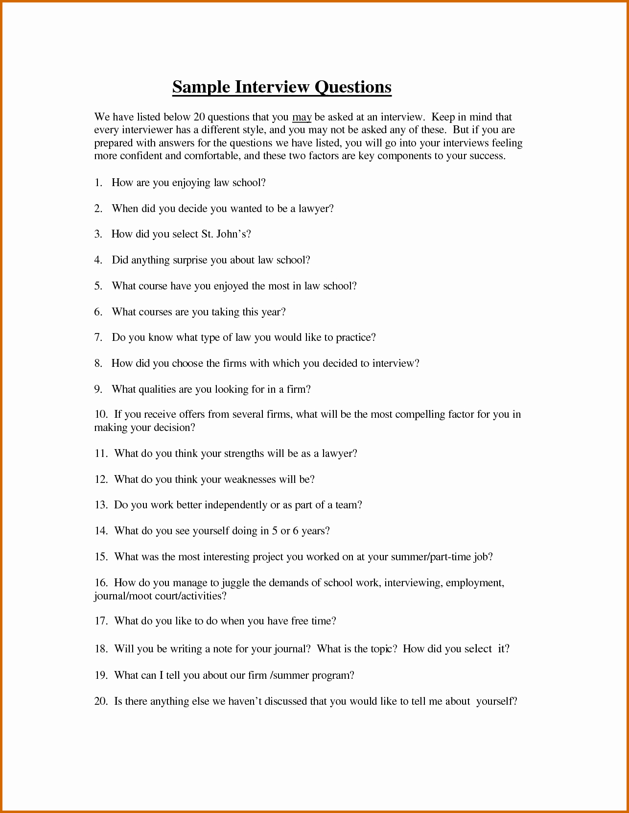 Question and Answer Template Lovely 8 Interview Question and Answer Examples