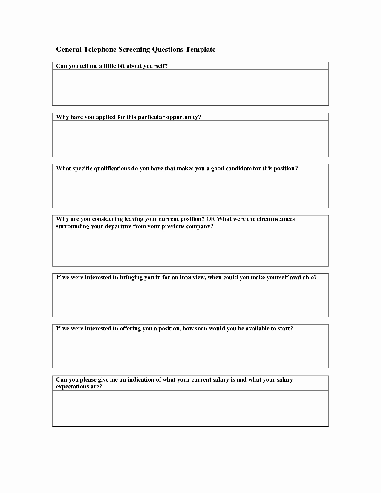 Questions and Answers Template New Best S Of Phone Interview Questions and Answers
