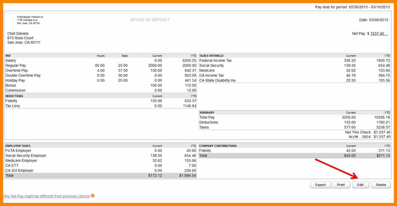 Quickbooks Pay Stub Template Awesome 9 Quickbooks Payroll Checks