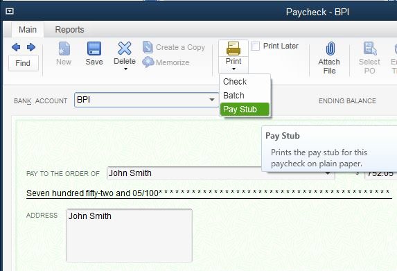 Quickbooks Pay Stub Template Awesome Print Pay Stubs