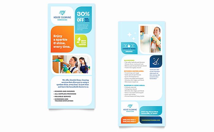 Cleaning Services Rack Card Template Design HM