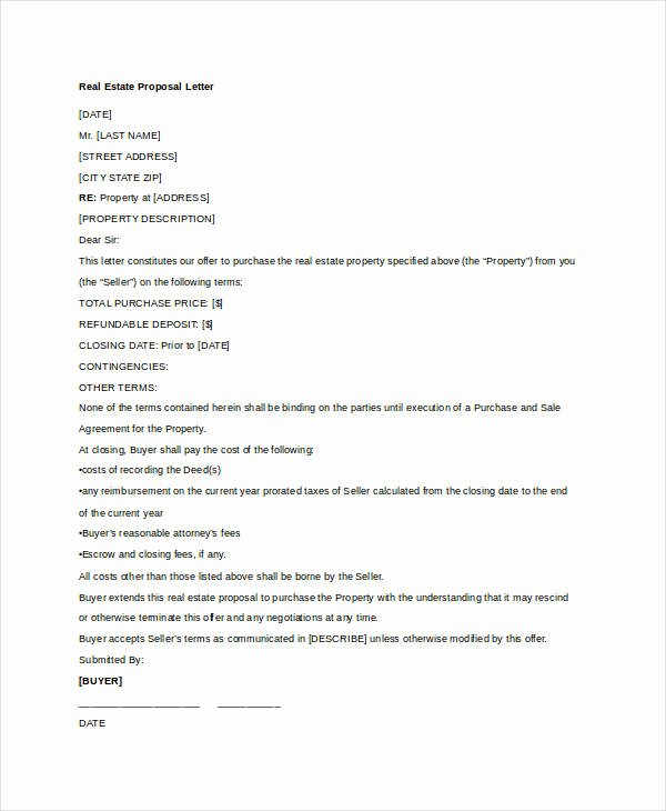 Real Estate Proposal Template Awesome Fer Letter Templates In Doc 46 Free Word Pdf
