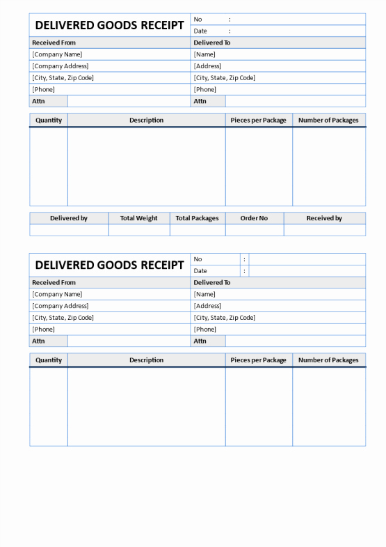 Receipt Of Goods Template Awesome Delivery order Template