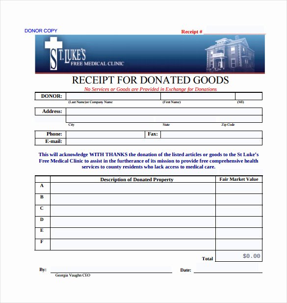 Receipt Of Goods Template Lovely 23 Donation Receipt Templates – Pdf Word Excel Pages