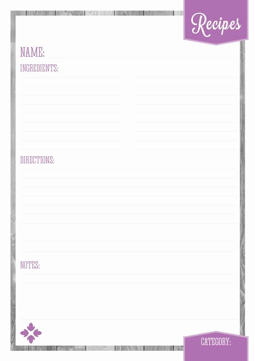Recipe Book Template Free Lovely Home organizer Recipe Pages Eliza Ellis