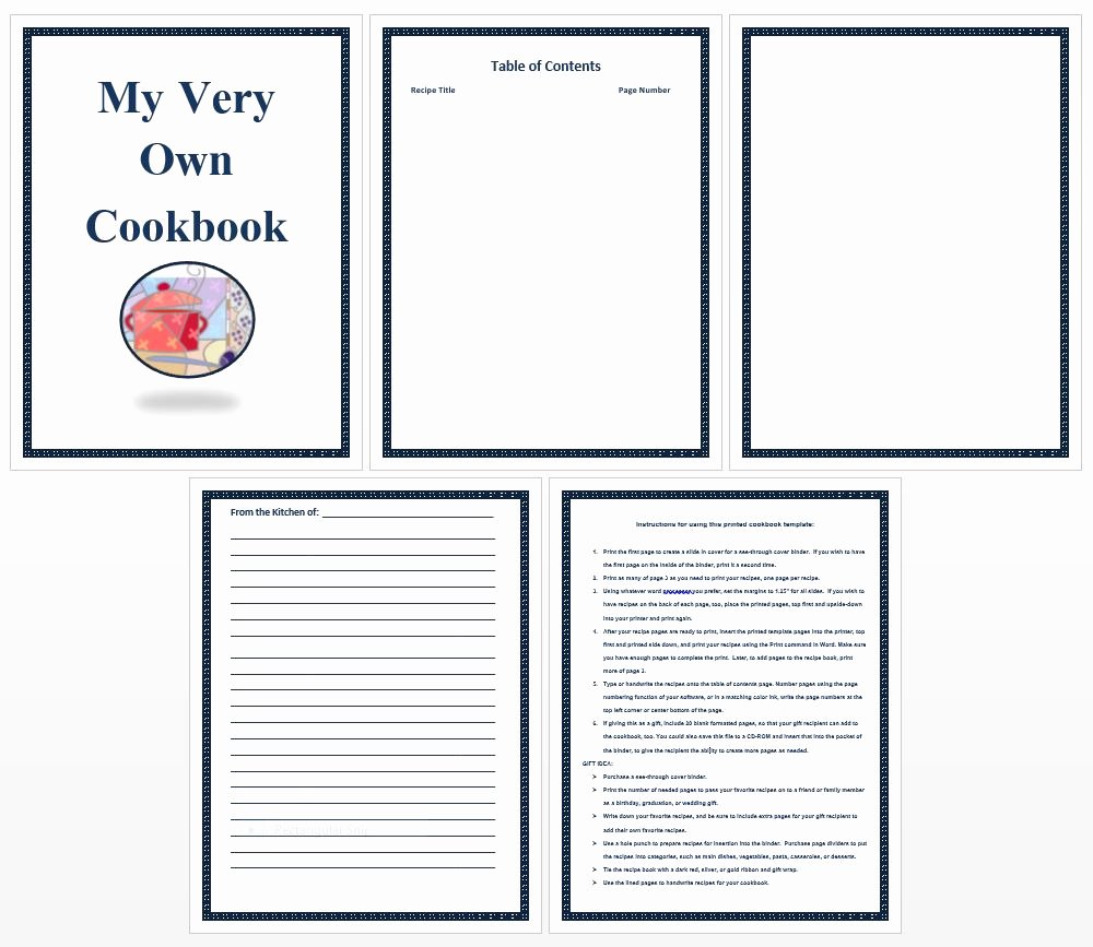 Recipe Book Template Pages Awesome Free Recipe Book Templates Printable