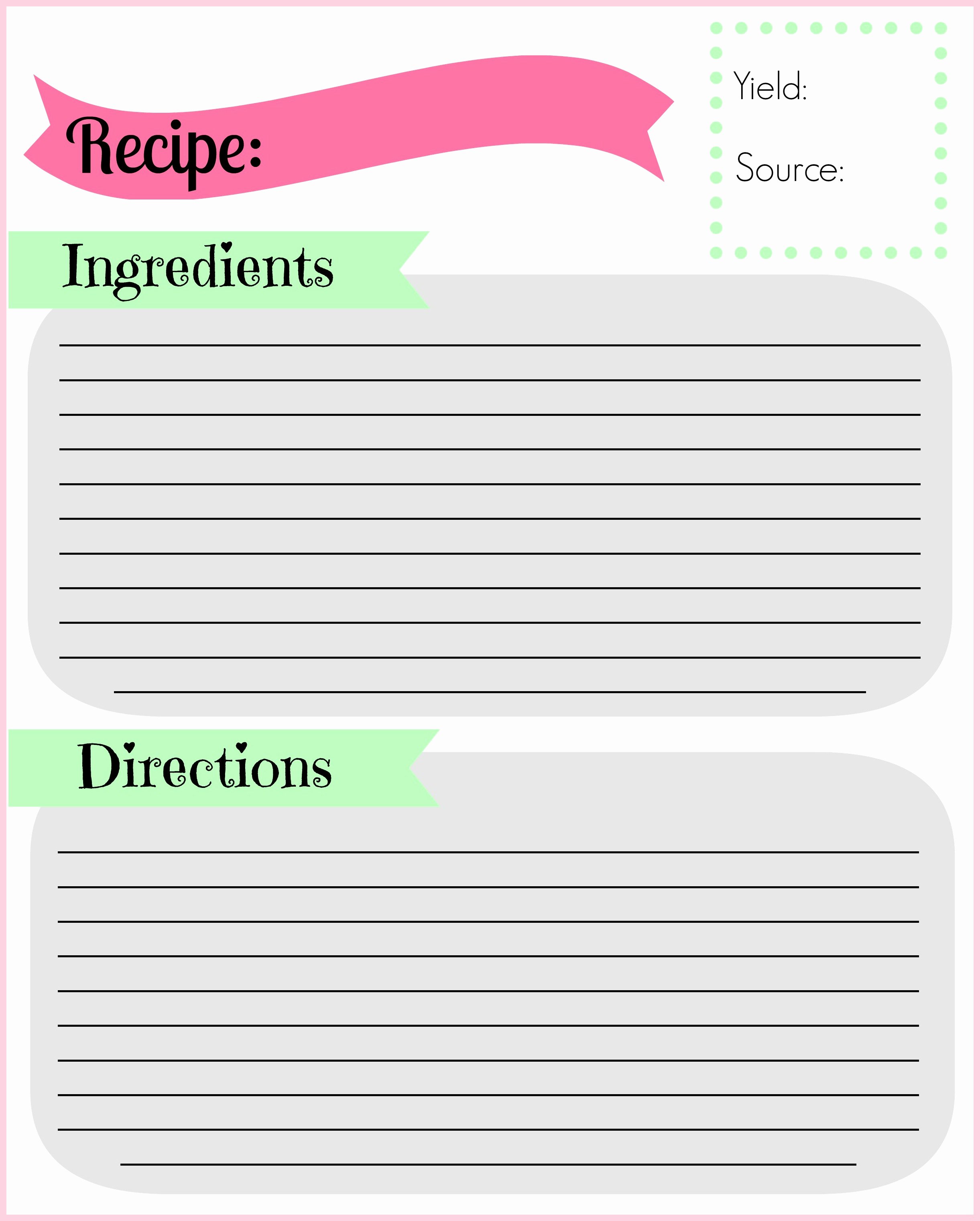 Recipe Book Template Pages Lovely Diy Recipe Binder