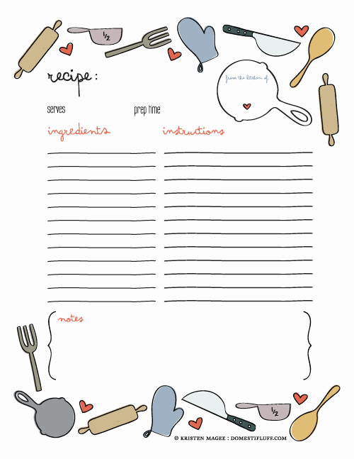Recipe Page Template Word Fresh Free Printable Recipe Page Template