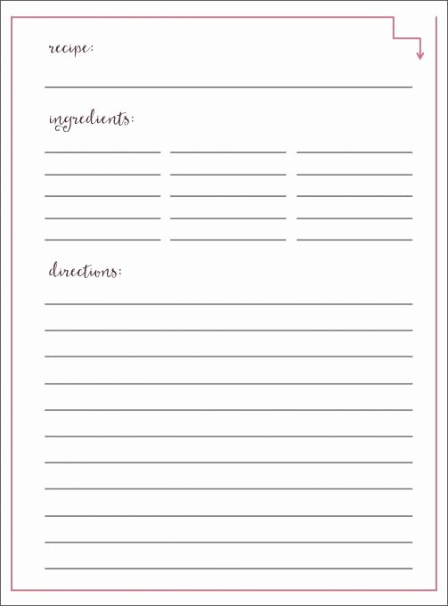 Recipe Page Template Word Inspirational Downloadable Recipe Book Template Templates Resume