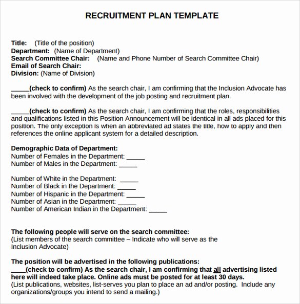 Recruiting Strategic Plan Template Beautiful 8 Recruitment Plan Templates Download for Free