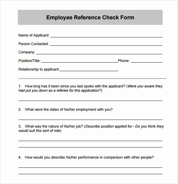 Reference Check form Template Fresh 15 Reference Check Templates to Download for Free