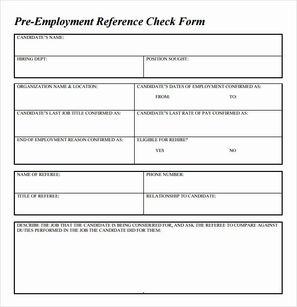 Reference Check form Template Lovely Sample Reference Check Template 14 Free Documents In